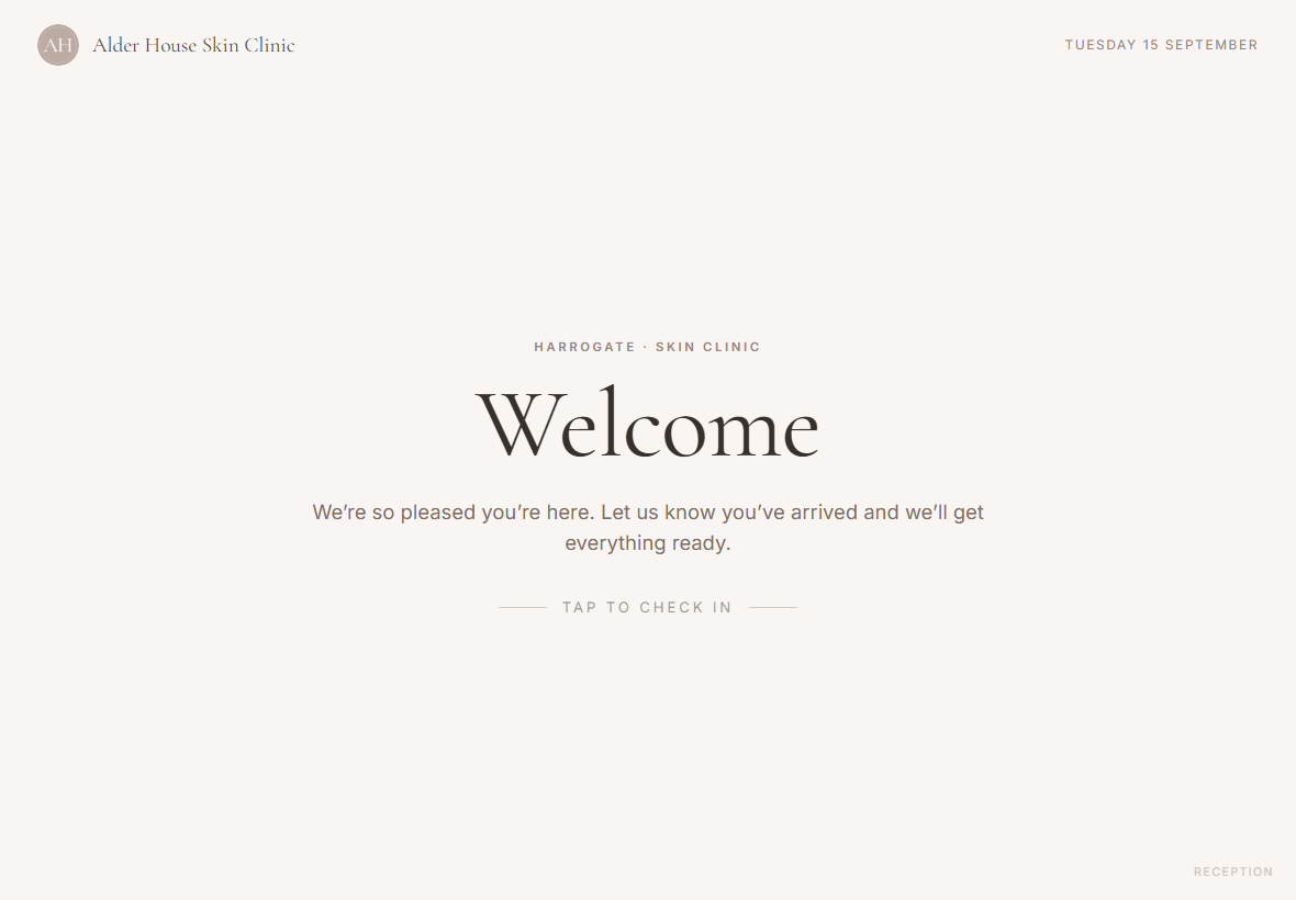 Arrival iPad welcome screen